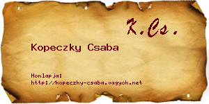 Kopeczky Csaba névjegykártya