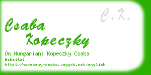 csaba kopeczky business card